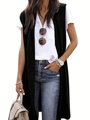 Sleeveless Open Front Cardigan for Women
