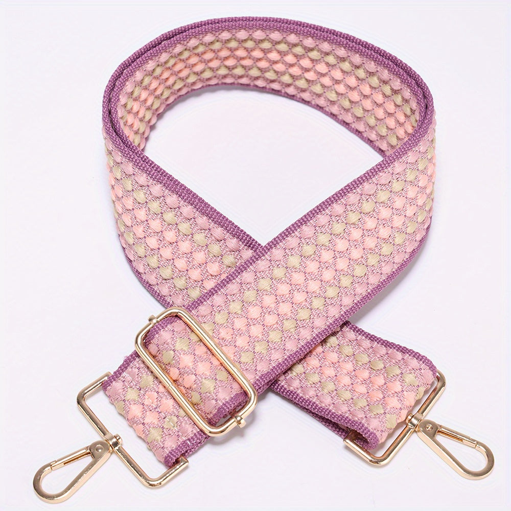 Colorblock Pattern Bag Strap Lightweight Adjustable Travel Accessories