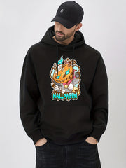 Anime Jack O Lantern Print Hoodie Men's Casual Graphic Pullover Hoodie