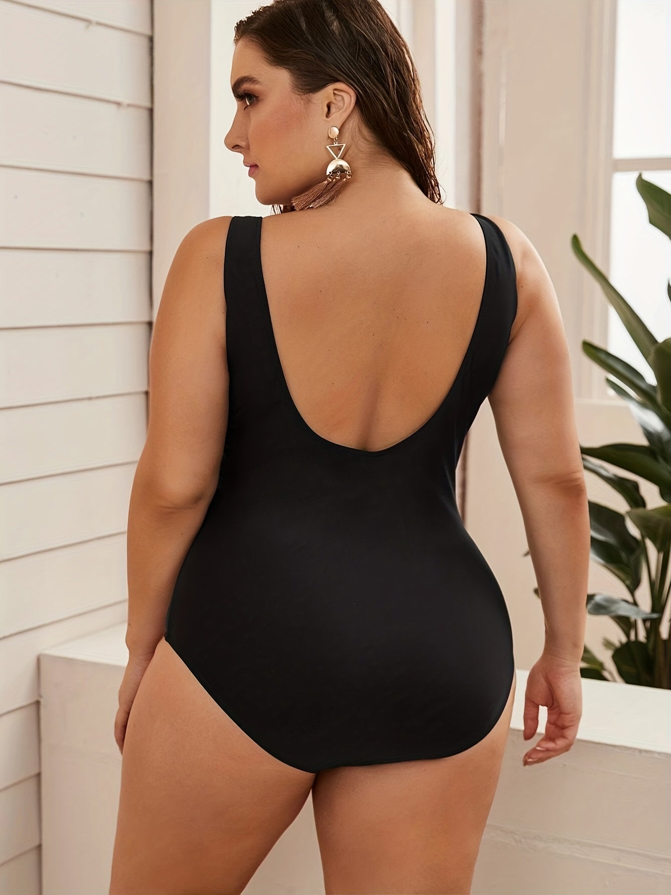 Floral Print One Piece Swimsuit
