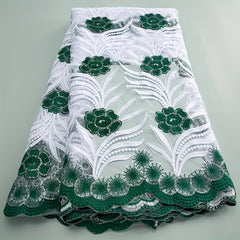 French Sequined Milk Silk Mesh Lace Fabric For Party Wedding