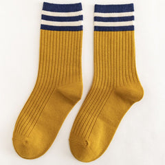 Striped Trim Mid Tube Socks Women's Sports & Casual Socks