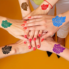 Waterproof Temporary Tattoo Kit, Lasts 3-7 Days, 39 Stencils, 6 Ink Bottles