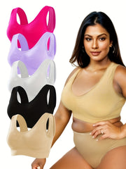 5 Pack Plus Size Seamless Fitness Bra Set