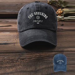 Sunshine Print Baseball Cap Vintage Washed Distressed Casual Cotton Dad Hats