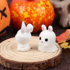 8pcs Halloween Mini Ornaments Rabbit Ghost Cat Dollhouse Toy