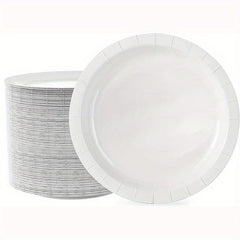 20 Pcs Disposable Paper Plates Bulk Round Soak Proof Cut Proof Dinner Plates