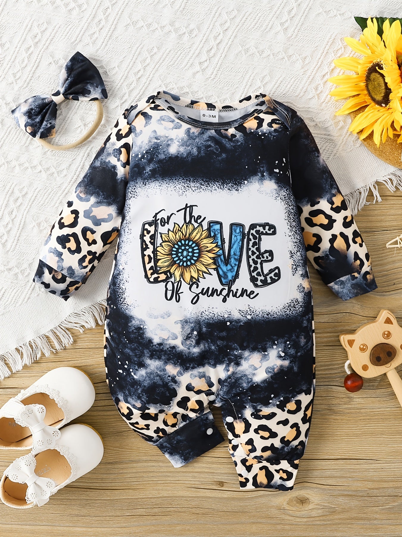 Baby Girl Cartoon Print Long Sleeve Bodysuit