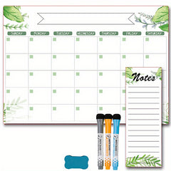 Magnetic Fridge Monthly Planner with Markers