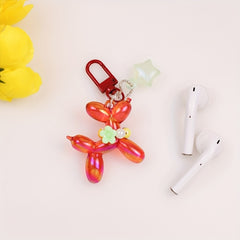 Plated Balloon Dog Key Chain Poodle Small Animal Wallet Schoolbag Pendant