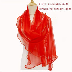 Boho Scarf Golden Striped Ruffle Shape Wrap Edge Elastic Scarf