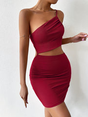 One Shoulder Bodycon Dress Sexy Backless