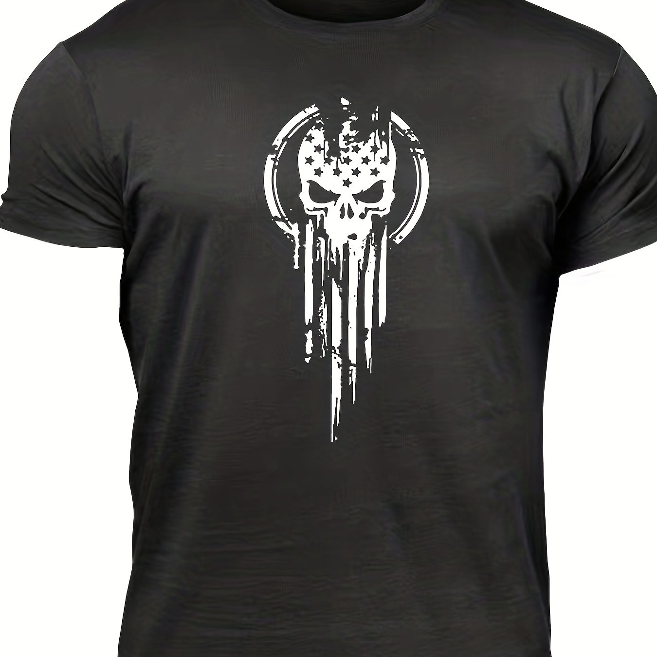 Vintage Skull Graphic T-Shirt for Men Comfortable Crew Neck Tee