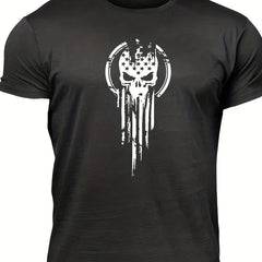Vintage Skull Graphic T-Shirt for Men Comfortable Crew Neck Tee