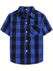 Toddler Girls Plaid Casual Blouse Top Kids Summer Clothes