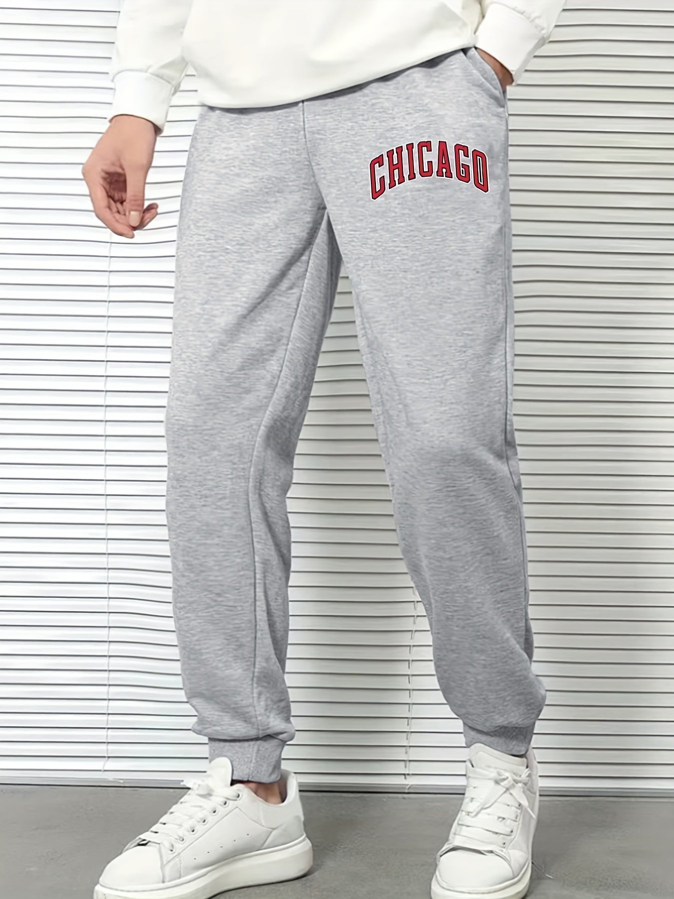 Men's Chicago Sports Pants Casual Drawstring Joggers Comfortable Trousers
