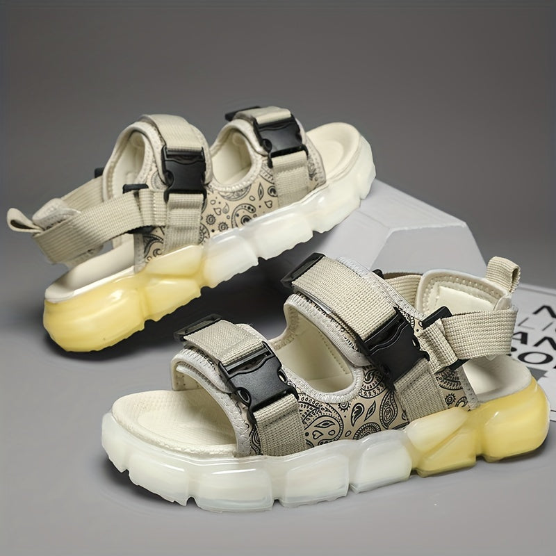 Men's Platform Buckle Sandals Outdoor Slip On Sandals