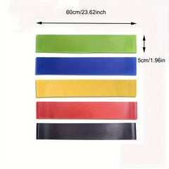 5pc Elastic Resistance Loop Bands for Yoga Workout