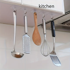 5 Transparent Reusable Wall Hooks Waterproof Adhesive Strong Seamless Paste