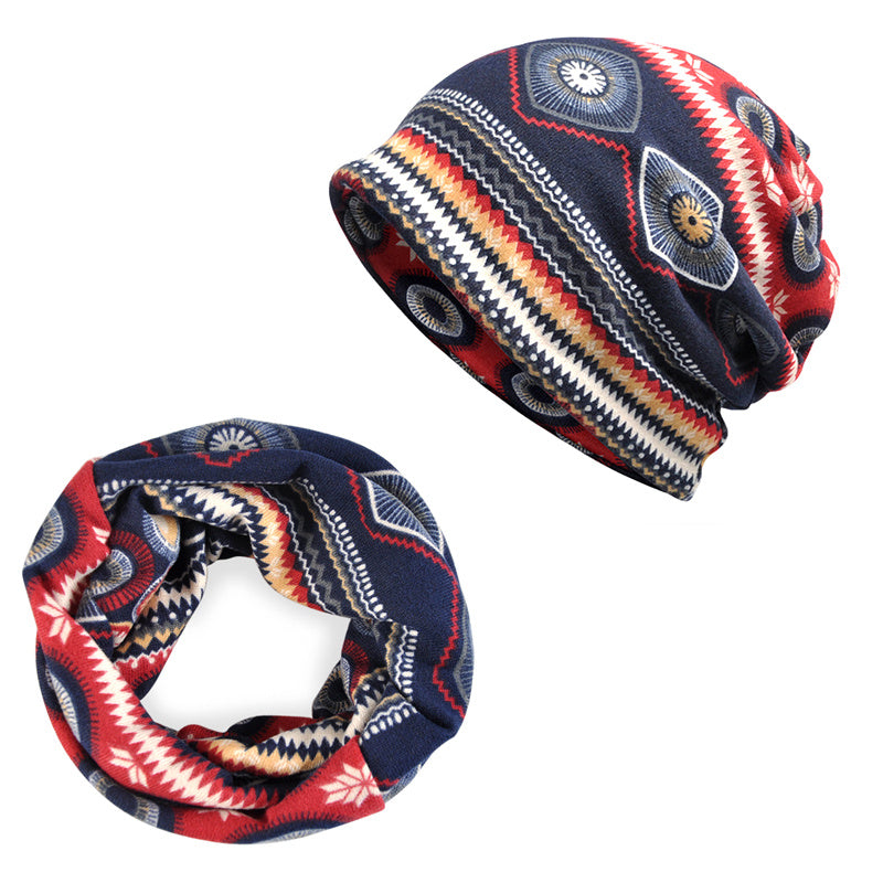 Men's Knit Turban Hat with Scarf Wrap