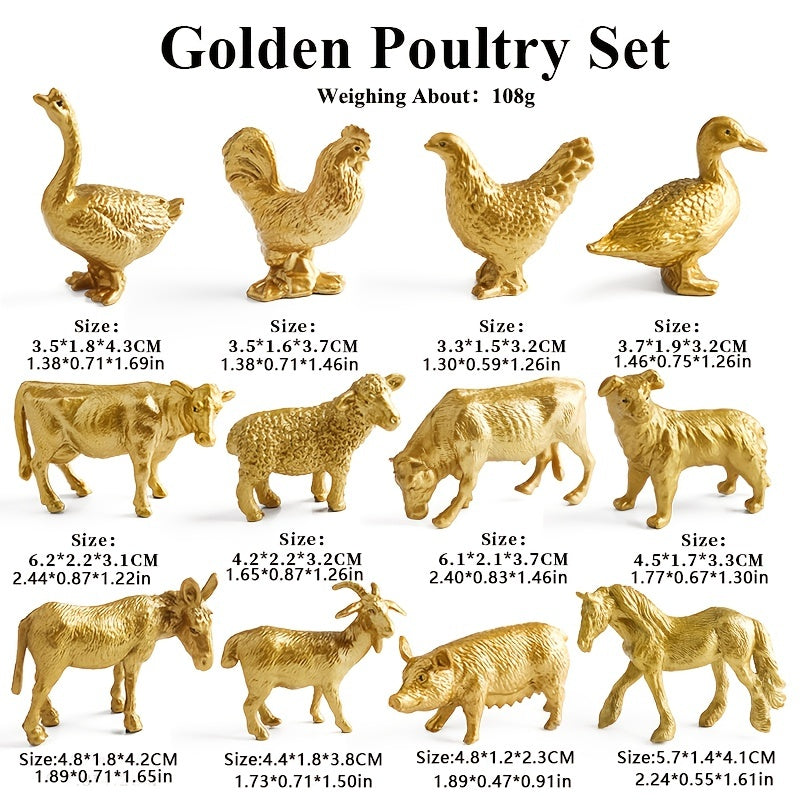 12pcs Mini Wildlife Animal Figures Set PVC Jungle Safari Playset