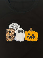 Halloween Gothic Pajama Set Women's Pumpkin & Ghost Print Tee & Pants