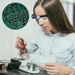 Rechargeable LED Head Magnifying Glass 4 Lens 1.5X 2.5X 3.5X
