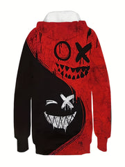 Funny Smiling Print Boys Hooded Sweatshirt