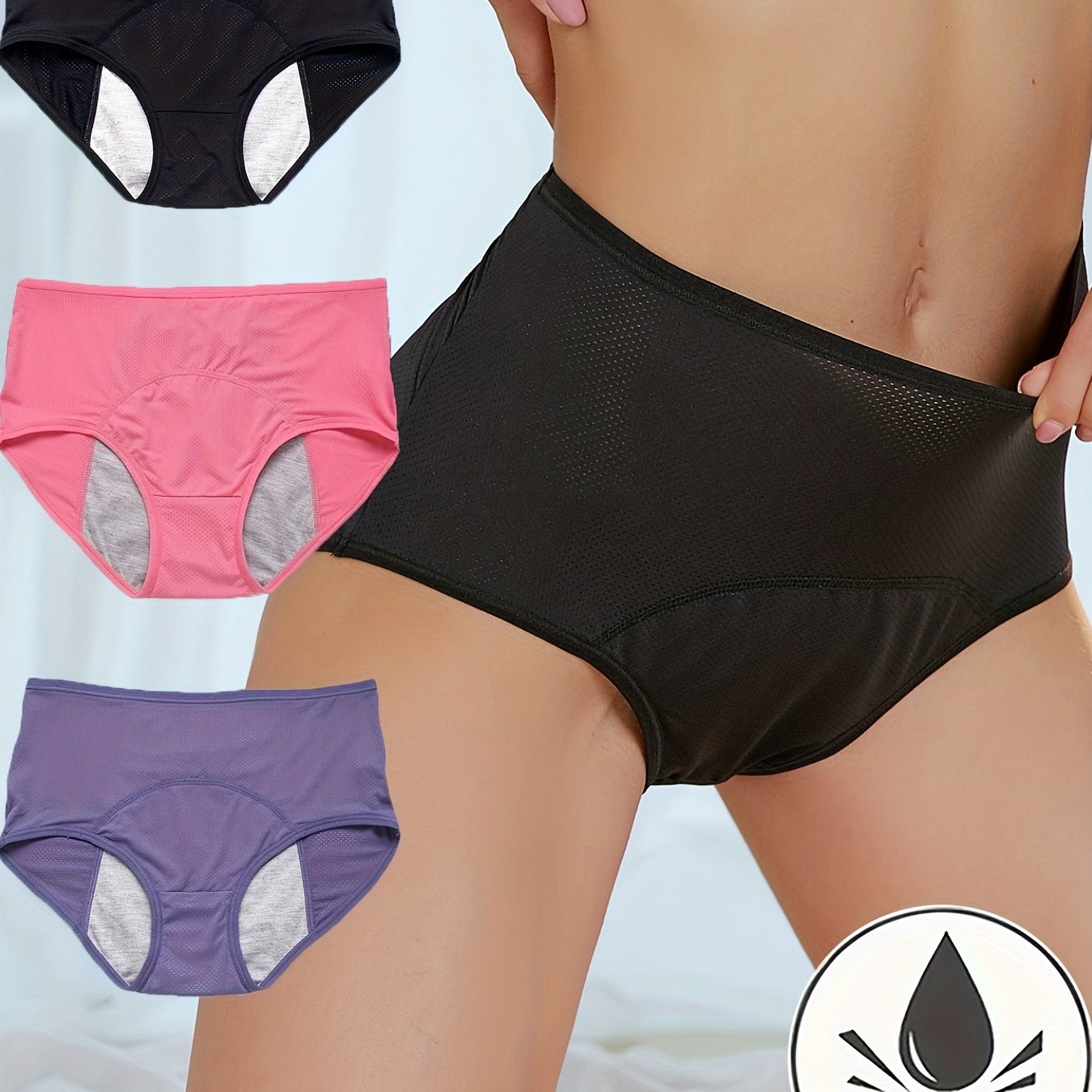 3 Pcs Anti Leak Menstrual Period Panties Women's Underwear