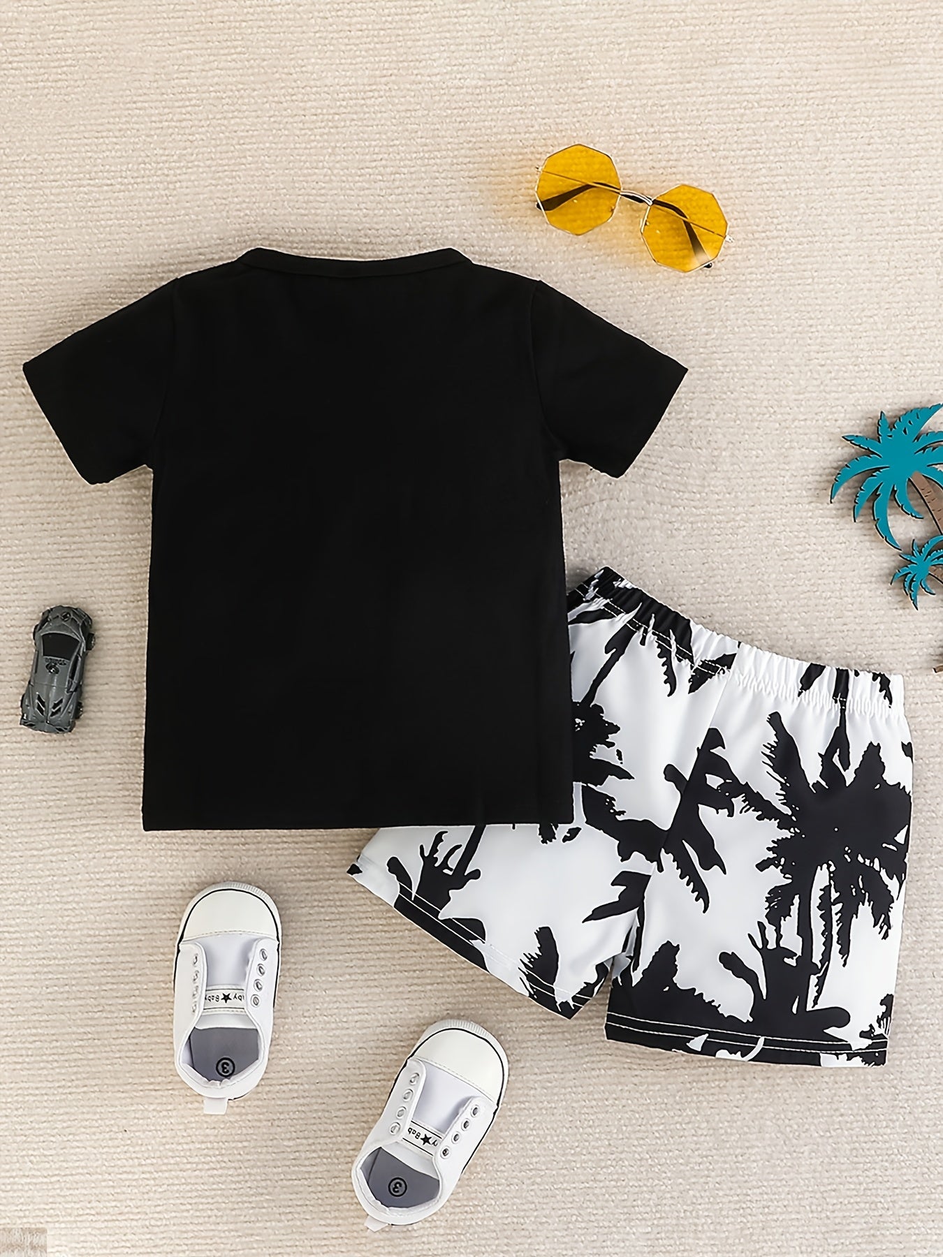 Toddler Boys Coconut Tree Print Top & Shorts Set
