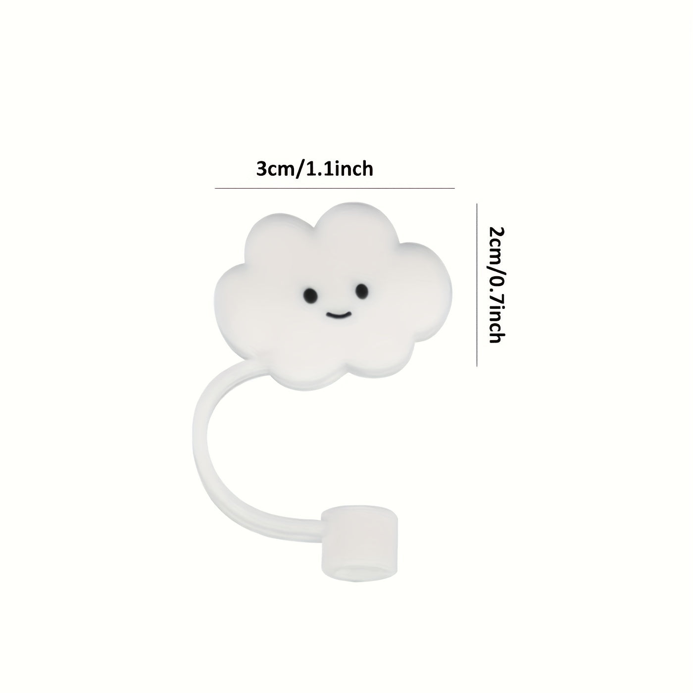 1pc Cartoon Straw Tips Cover for Drinks, Summer & Winter Drinkware Accessory