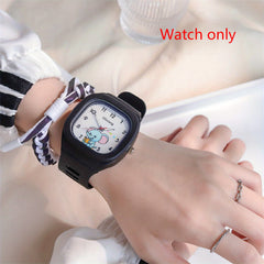 SB68 Quartz Watch Cartoon Pattern Silicone Strap Multicolor