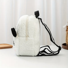 Panda Shape Plush Backpack for Kids Small Schoolbag