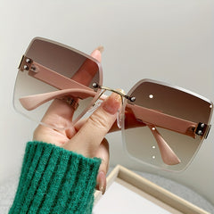 Square Rimless Sunglasses Gradient UV400
