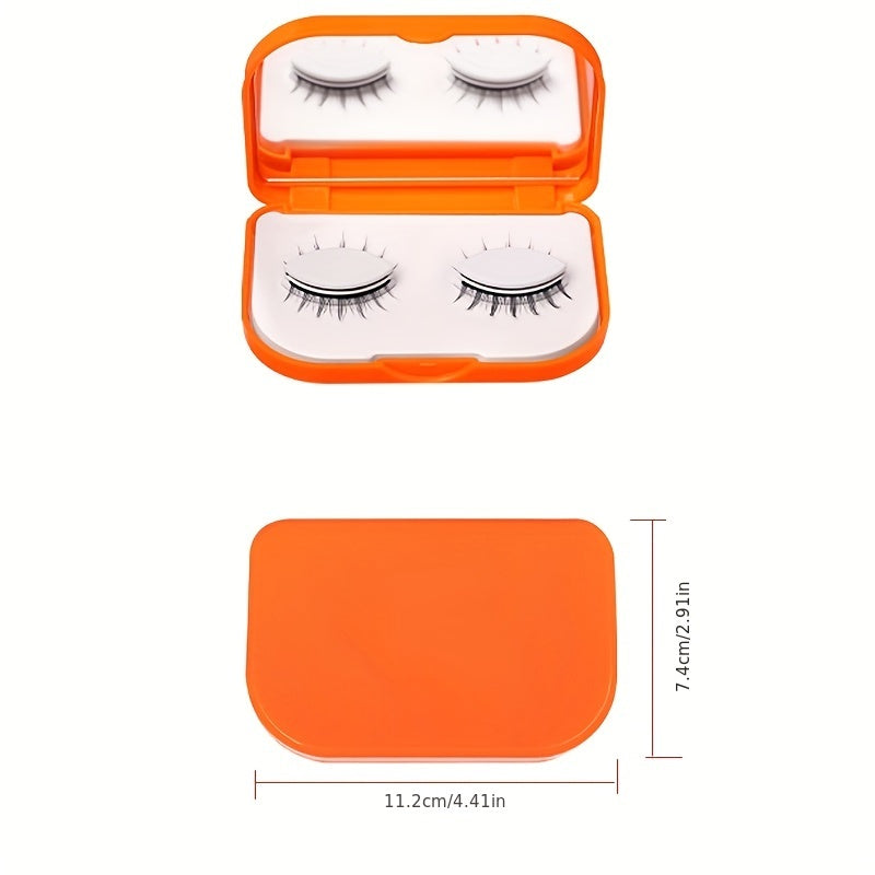 2 Pairs Self Adhesive Natural Volume Faux Mink Lashes with Box and Mirror