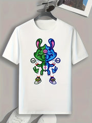 Colorful Rabbit Print Men's Graphic T shirt for Summer