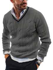 Vintage V Neck Pullover Sweater for Men