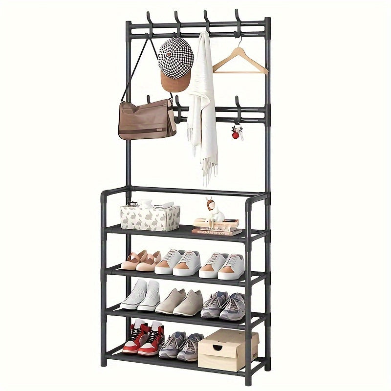 4 Tier Entrance Coat Rack Foyer Shoe Rack