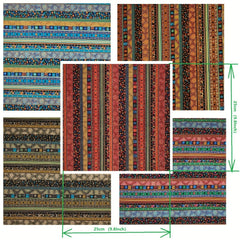 5pcs Boho Style Quilting Fabric Cotton Craft DIY Doll Clothes Fabric
