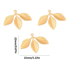 Golden Silver Leaf Charms Fall Series Vintage Jewelry Accessories