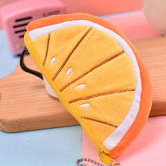 Plush Fruit Coin Purse Zipper Wallet Storage Bag Boys Girls Accessories