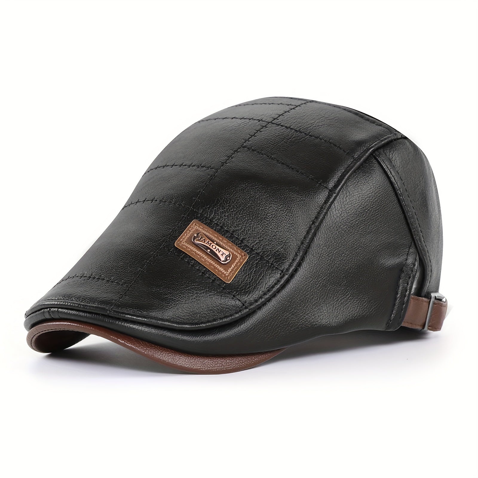 Men's Vintage PU Leather Newsboy Cap for Driving