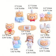 10pcs Mixed DIY Girl Bear Ice Cream Jewelry Hair Accessories