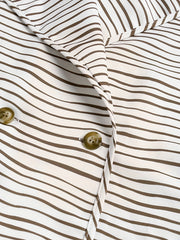 Striped Pattern Double Breasted Blazer Casual Lapel Neck Long Sleeve Blazer