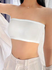 Ribbed Strapless Bandeau Bra Soft Stretch Everyday Women's Lingerie