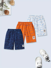 3pcs Dinosaur Boys Comfort Shorts Quick drying for Summer Outdoor