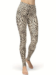 Peacock Feather Print High Waisted Yoga Running Leggings