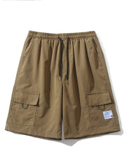 Men's Drawstring Flap Pocket Shorts Summer Clothing
