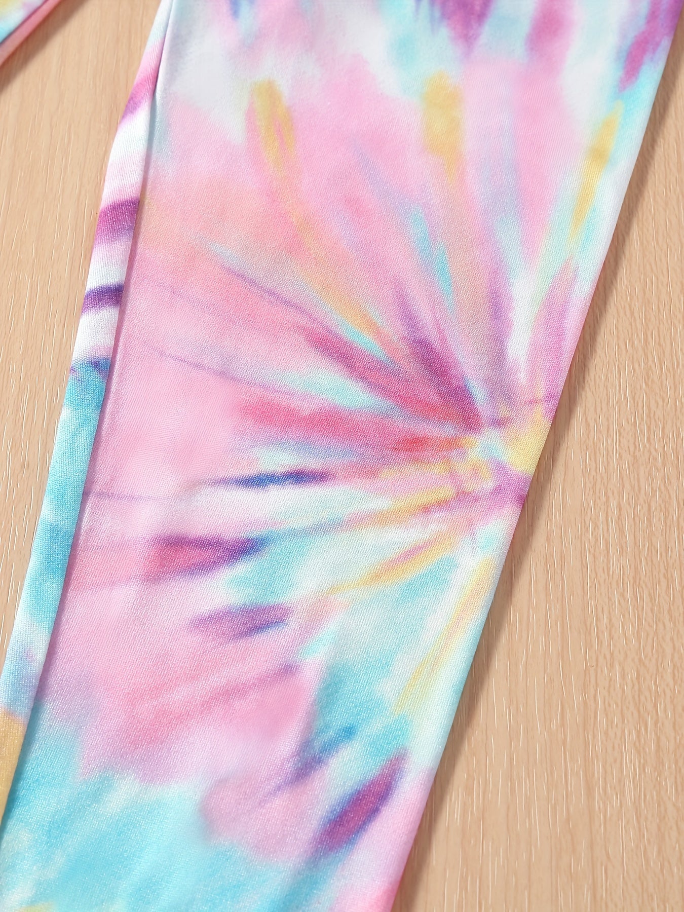 Girls' Tie Dye Print Casual Pants Leggings For Outwear Ankle Length Kids Outfit