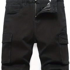 Men's Stretch Denim Shorts Casual Outdoor Summer Cargo Pocket